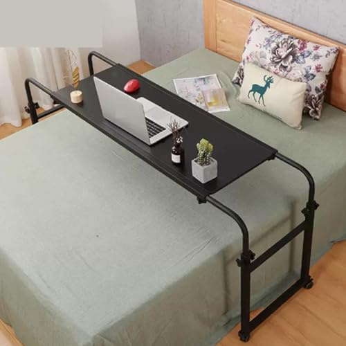 Table de lit à roulettes réglable en hauteur pour ordinateur portable et écriture. Plateau roulant pour plus de commodité. Dimensions : 120 x 46 cm. Couleur : B