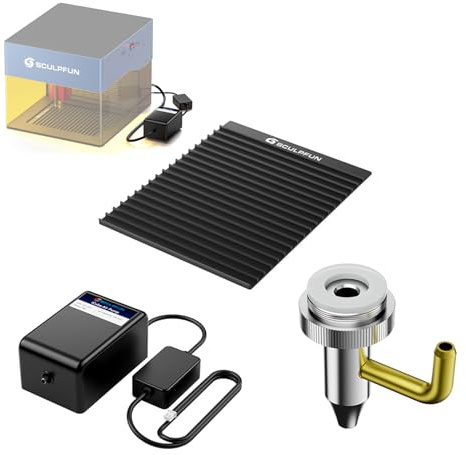 SCULPFUN iCube Air Assist 15 l/min, table laser en nid d'abeille, buse d'assistance, plan de travail laser 148 x 188 mm, pour iCube Pro Max/iCube pro/iCube 3W, accessoire iCube