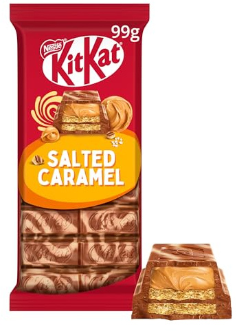 KITKAT Tafel Salted Caramel,1er Pack (1 x 99g) | Knusprige Waffel mit cremiger Salted Caramel Füllung und überzogen mit mamorierter Schokolade, Have a Break, have a KITKAT