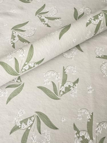 PVC Tischdecke MAIGLÖCKCHEN beige grün weiß NEU Länge & Breite wählbar abwaschbar Wachstuch Frühling, Größe:120 x 120 cm