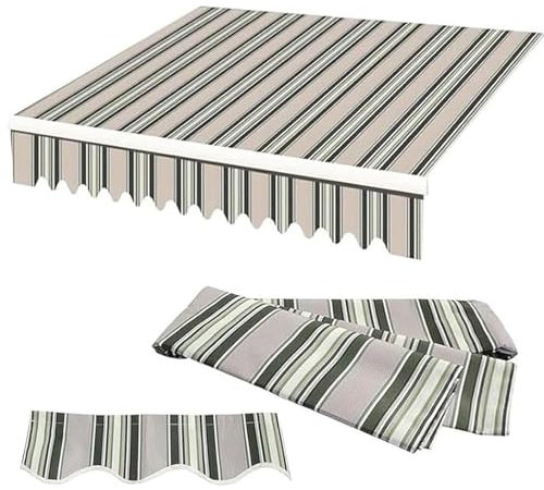 Tessuto di Ricambio per Tende da Sole Retrattili Graden (solo Tessuto) per Esterni Tenda Parasole In Tela Poliestere Impermeabile Copertura per Tenda da Sole con Prot(Size:8x6.5ft,Color:Stripe2)