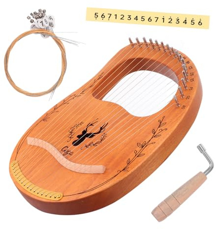 HONITANO 1satz Saiten Leier-harfe Tragbares Musikinstrument Aus Holz Für Anfänger Mit Langlebigen Saiten Für Musikliebhaber Kreativität Und Entspannung