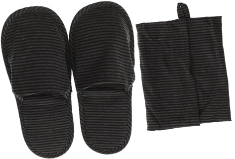 SKISUNO Pantofole Lavabili da Viaggio Pieghevoli, Leggere e Morbide, di Cotone Suola in Camoscio, Borsa Colore Casuale