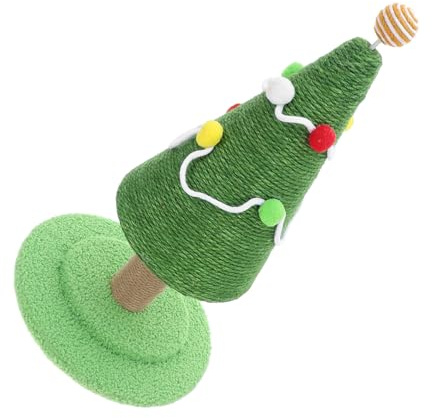 JOINPAYA Rascador para Gatos Diseño Árbol de Navidad Vertical de Sisal Natural Juguete Compacto para Interiores Estímulo Arañar y Trepar