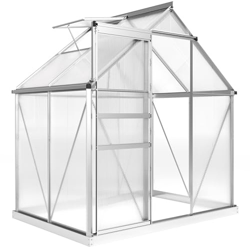 Outsunny Serre de Jardin en Aluminium 2,5 m² 192,5 x 131 x 200 cm Argent