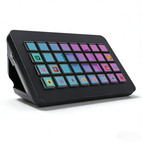Dpofirs Macro Keypad, Stream Controller Deck Gaming Streaming Shortcut Keyboard, 32 Programmable Keys Customizable Visual AI Pad (Black)
