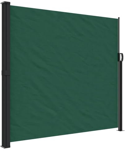 Xhnifbn Toldo lateral extensible, color verde oscuro, 180 x 300 cm, protección visual contra el viento, para balcón, terraza y jardín, marco de metal robusto de acero y aluminio, toldo lateral