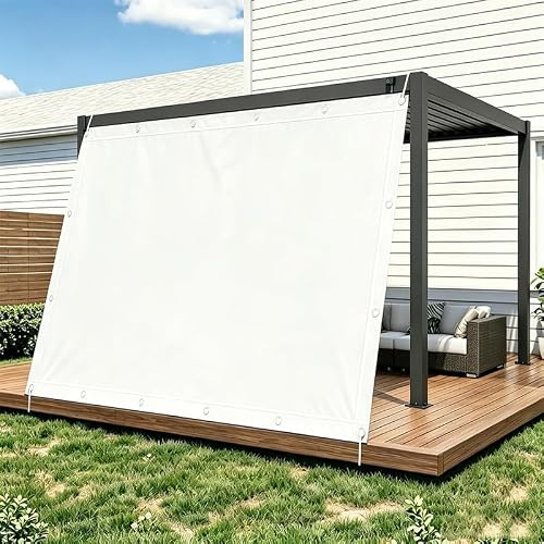 Tenda a Vela per Esterno 150X300cm/1.5x3m Vela Ombreggiante Impermeabile Rettangolo,Vele Parasole Protezione UV Rettangolare per Esterno, Giardino E Terrazza, Piscina-Bianco