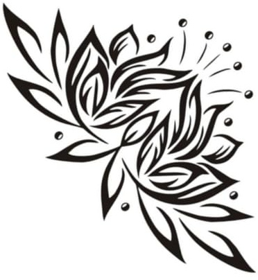 Autocollant Mur Pvc Décoratif Noir Fleur de Lotus Deco