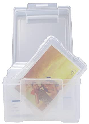 6x4 Photo Storage Box – Holds 600 Photos with 6 Inner Cases | Clear Plastic Storage Organiser for Photos, Seeds, Crafts, Office & Cables | Pukkr