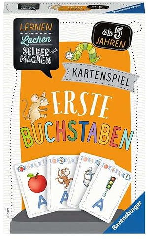 Ravensburger 80659 - Lernen Lachen Selbermachen: Erste Buchstaben, Kinderspiel ab 5 Jahren, Lernspiel für 2-4 Spieler, Kartenspiel