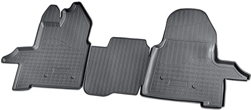Recambo 3D Gummi Fußmatten kompatibel für Ford Transit | BJ ab 2014> | Auto Gummimatten | Passgenau | mit Rand | schwarz | vorne
