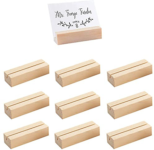 Sertay Holz Hochzeit Tischnummernständer, 10 Stück Platzkartenhalter Platzhalter,Fotohalter Memohalter,Tischkartenhalter,für Scrapcards,Bilder,Menükarten,Fotos,Hochzeitskarten Oder Dinner(Rectangle)