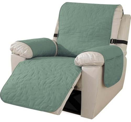 Ystyle Sesselschoner Für Relaxsessel, Sesselbezug Wasserdicht, Fernsehsessel Bezug, Sesselschoner Mit Armlehne, Sesselüberwurf Anti-Rutsch, Überzieher Für Sessel (1 Sitzer, Hellgrün)
