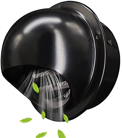 Soffitventiler utvändigt,Ventskydd, Runt lock Yta Svart färg, Torkhuva Extern Extractor Vent Cap, Avgasventiler med skärmnät(70mm 2.8 inch)