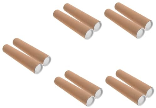 TEHAUX 10stücke Kraftpapier Versandröhren Mit Endkappen Für Sichere Versenden Und Lagern Von Dokumenten Postern Und Kunstwerken Robuste Aufbewahrungslösung Für Wichtige Unterlagen