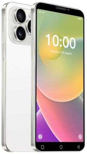 JtQtJ Mobile Phone of the Day Offer, 5.0 IPS Display, Dual SIM, 16GB ROM, Dual Cameras, Support:Wifi,GPS,Bluetooth,Face ID Cheap Phone (JtQ15P-White)