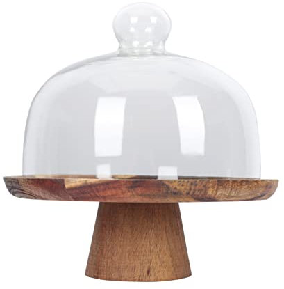 Cabilock Paletas De Madera Para Tartas Bandeja Decorativa Con Tapa Para Pasteles Frutas y Aperitivos Soporte De Madera Para Tartas Con