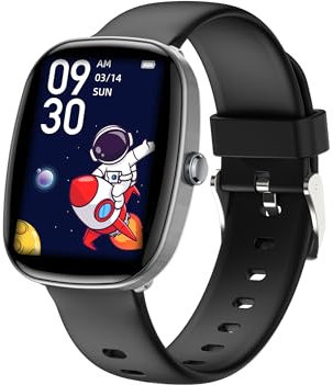 Orologio Smartwatch Bambini, Orologio Fitness Tracker Smart Watch con 100 Modalità Sport, 2 Giochi Puzzle, Cardiofrequenzimetro, Sveglia, Regalo Smartwatch per Bambino 6+ Anni Regalo (Grigio Scuro)