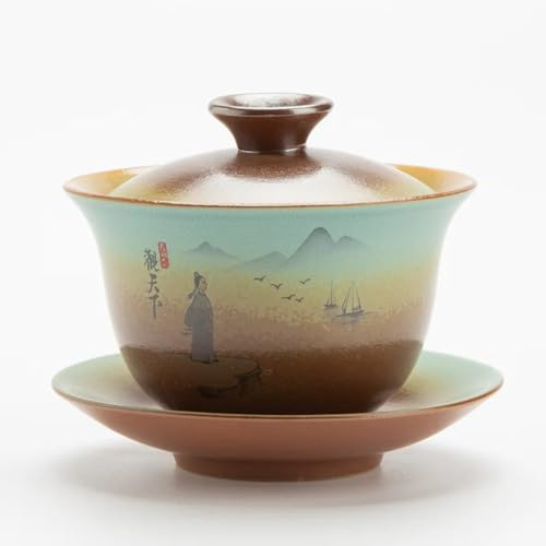 180 ml di Ciotola di Cerimonia del tè Gaiwan Set da tè in Ceramica da tè Grandi Utensili da tè antichi