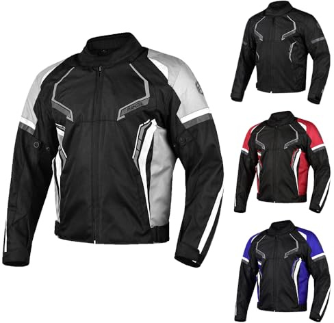 PANDA CYCLE GEAR Motorcycle Jacket's for Men & Women All Season Impact Armored Protective Enduro Dual Sports Motorsports Touring Biker Jackets (US, Alpha, X-Large, Regular, Regular, GREY)
