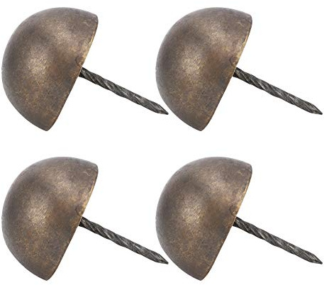 Hztyyier Clou de Rembourrage 4 Pièces, Accessoires de Meubles Décoratifs en Laiton Antique, Pointe Pointue, Facile à Installer, Idéal pour le canapé, les Projets Artistiques (Laiton Antique)