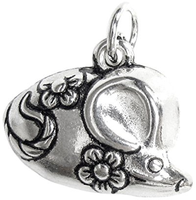 Antique Argent sterling 925 Signe du zodiaque chinois Animal Rat/souris Charm pendentif