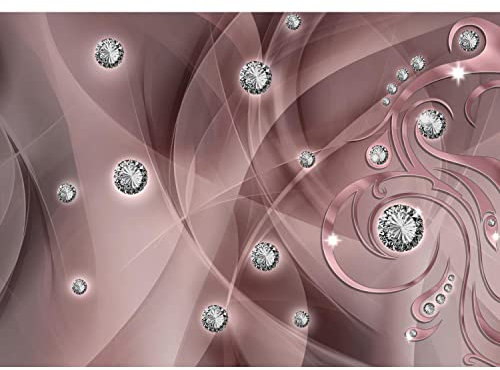 Runa Art Fototapete Abstrakt Diamant 352 x 250 cm Vlies Tapeten XXL Moderne Wandtapete Wohnzimmer Schlafzimmer Rot 9315011b