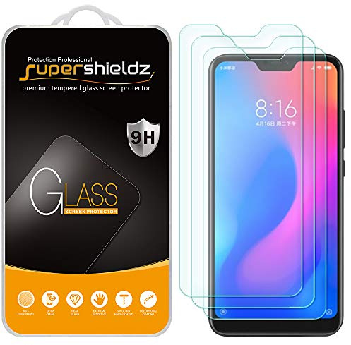 Supershieldz - Protector de pantalla para Xiaomi Mi A2 Lite (cristal templado, antiarañazos, sin burbujas)