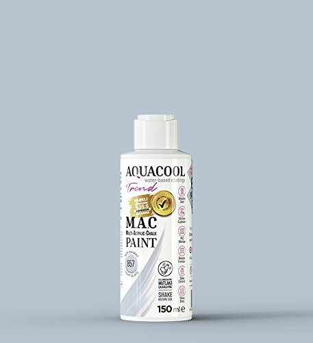 Happy Woody AquaCool - Pintura acrílica mate de secado rápido para uso en interiores y exteriores en muebles, madera, plástico, vidrio, cerámica, piedra (150 ml, pizarra clara, 857)