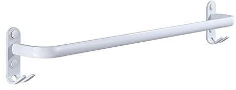 Handtuchhalter, Handtuchstange Aluminium Weiß Wandmontage Und Schrankmontage Für Bad Und Küche, 60 cm Bohren Und Einbauen Mit Haken,30cm