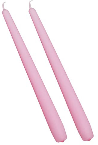 G Decor Confezione da 2, 10 o 20 candelabri alti Coraline, candele opache, colori misti, per chiesa, candele da cena, ideali per matrimoni e Natale (set da 2 rosa)