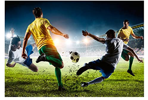 Carta Da Parati Moderna Fotografica Bambini Cameretta Calcio Sport - Include Colla - Design Carta per Camera Ragazzo Giovani Fotomurali In Tessuto Non Tessuto TNT (208x146 cm - 2 Strisce)