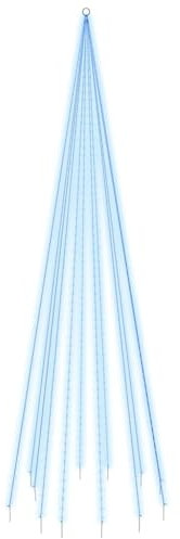 vidaXL LED Weihnachtsbaum für Fahnenmast Tannenbaum Lichterbaum Weihnachtsdeko Beleuchtung Außen Beleuchtet Lichterkette Blau 732 LEDs 500cm