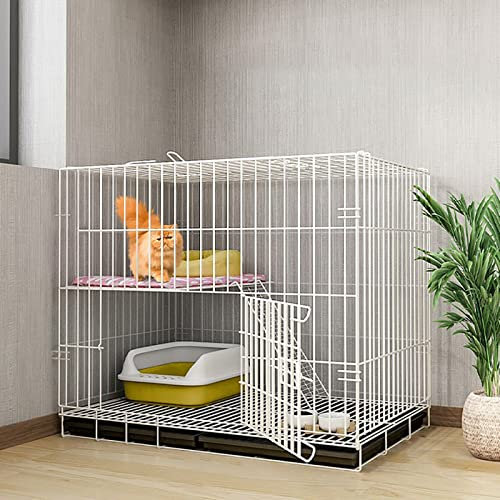 Katzenkäfig Faltbarer Hundekäfig aus Metall mit Tablett, Indoor-Haustierkäfig-Laufstall mit Basis, 7-14 Tage schnelle Ankunft und komplettes Set an Zubehör und Katzenartikeln ( Size : 58x41x50CM )
