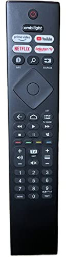 Nouvelle HR45B-GJ01 Télécommande Remplacer pour Philips 4K Ultra HD LED TV 50PUS8106/12 55PUS8106/12 43PUS7406/12 43PUS7906/12 50PUS7906/12 43PUS7956/12 50PUS7956/12 - Aucun Réglage Requis