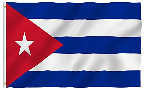 Fowybe Bandera de país de Cuba - Banderas Nacionales de Cuba de poliéster de 90x150 cm/3x5 pies | Pancarta campestre Liviana con Ojales de latón para el hogar, el jardín y el césped