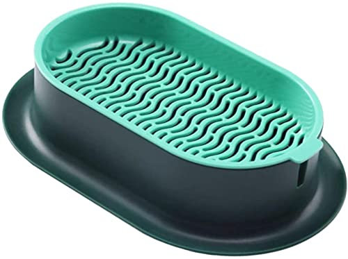 1 x Pflanzen-Sprouter Tablett Weizengras Züchter Katzenminze Anzuchtbox Haustier Katzen Gras Anbau Erde Frei Hydrokultur Katzen Gras Box für Microgreens Büro (Blau Grün)