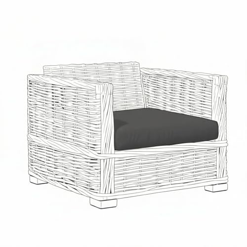 Kosiproducts Replacement Rattan Seat Pads Water Resistant for Outdoor Patio Garden Seating [Grey, Seat Only 65x65x7]