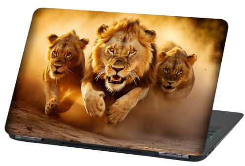 Finest Folia Couverture de film pour ordinateur portable : film adhésif étrange, autocollant pour ordinateur portable, housse de protection, autocollant en vinyle autocollant, 13-14 pouces, LP109 Lion