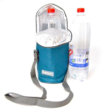 Hidalgo Blau Flaschenkühler, 1,5 l, flexibel, tragbar, für Strand, Camping, Camping Zubehör, Kühler, Camouflage, Militär, Kühltasche