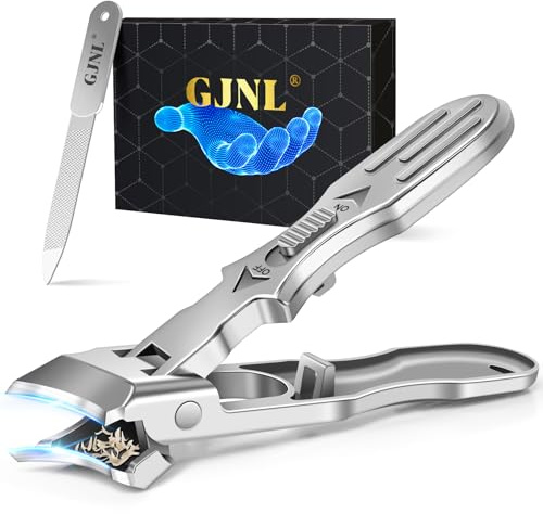 Ingrown Toenail Clippers - Wide Jaw Opening Anti-Splash Slanted Nail Clippers with Catcher, Heavy Duty Ingrown Toenail Clippers Nail Cutters, Ultra Sharp Slanted Nail Clippers with Long Handle