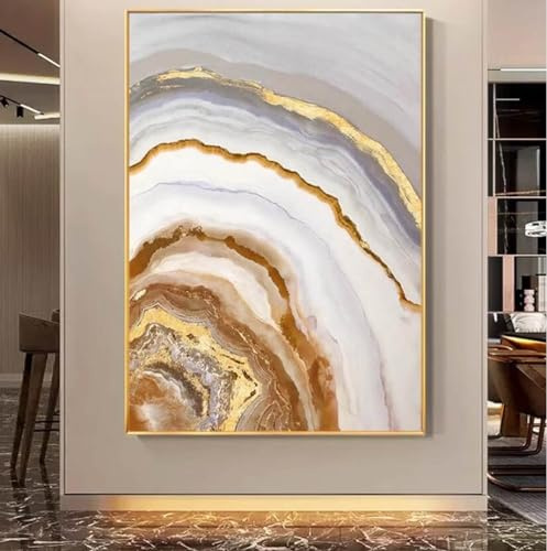 Quadro Astratto Dipinto A Mano Di Grandi Dimensioni - Di Alta Qualità Astratto Lamina D'Oro Onde Marea Dipinto A Olio Su Tela Fatto A Mano Senza Cornice, Pittura A Olio Su Tela Dipinta A Mano Da P