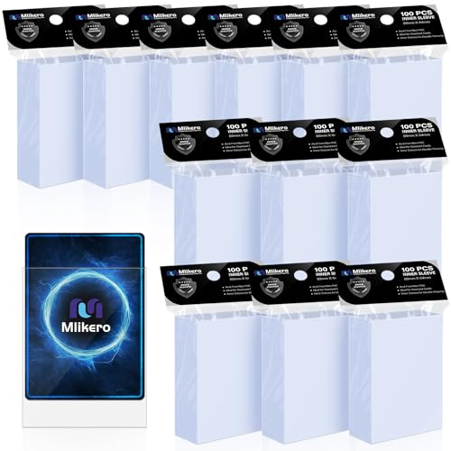 Mlikero 1200 Pezzi Inner Sleeves, Perfect Fit Bustine Protettive Carte per una Doppia Protezione, Perfect Size Bustine Protettive per Carte Collezionabili e Sportive