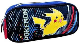 mybagstory – Estuche de Pokémon – Estuche para niños – Escuela – Kindergarten – Estuche para niños – Tamaño 23 cm – Idea de regalo, Azul – Pokémon – Estuche con compartimento – 23 cm, niño, Clásico