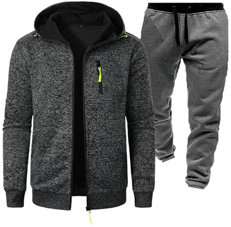 Qixiu Neu Herren Sport Fitness Freizeit Pullover Mit Kapuze Jacke Strickjacke Anzug Modelle Hosenanzug Business