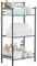 SWOYYU Estanteria de Baño 3 Baldas Organizador Cocina Estantes Metal Estantería de Almacenaje Estantería Cocina Estantería Metálica Toallero de Pie para Baño, Cocina, Oficina Negro