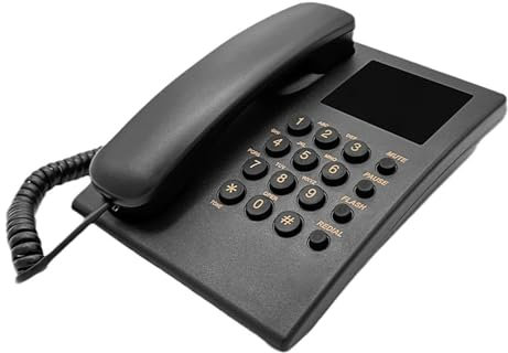 Ldabrye Téléphone fixe filaire de base pour personnes âgées - Téléphone domestique analogique avec rappel de maintien - Petit téléphone mural de bureau