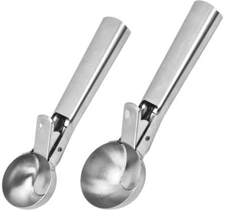 Cuillères À Glace 2 Pièces, Cuillères En Acier Inoxydable, Cuillères Multifonctionnelles, Ustensiles De Cuisine, Cuillères À Fruits, Accessoires De Cuisine