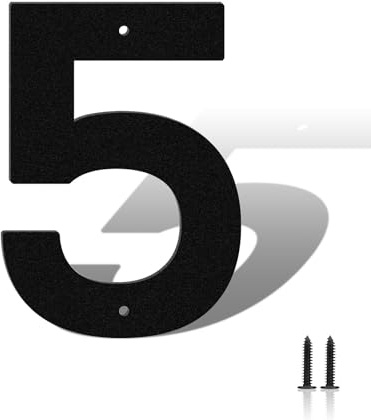 Höhe 10cm Hausnummer,wetterfest pulverbeschichtete Türnummer,Hausnummernschild aus massivem Stahl,schwarz lackierte Hausnummer für Ladenbeschilderung,Briefkasten,Garten,Hotel(5)